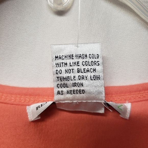 NWT Reference Point 2 1X Peach SS Layered Look with Ruffles Polo Style Top - Picture 7 of 9